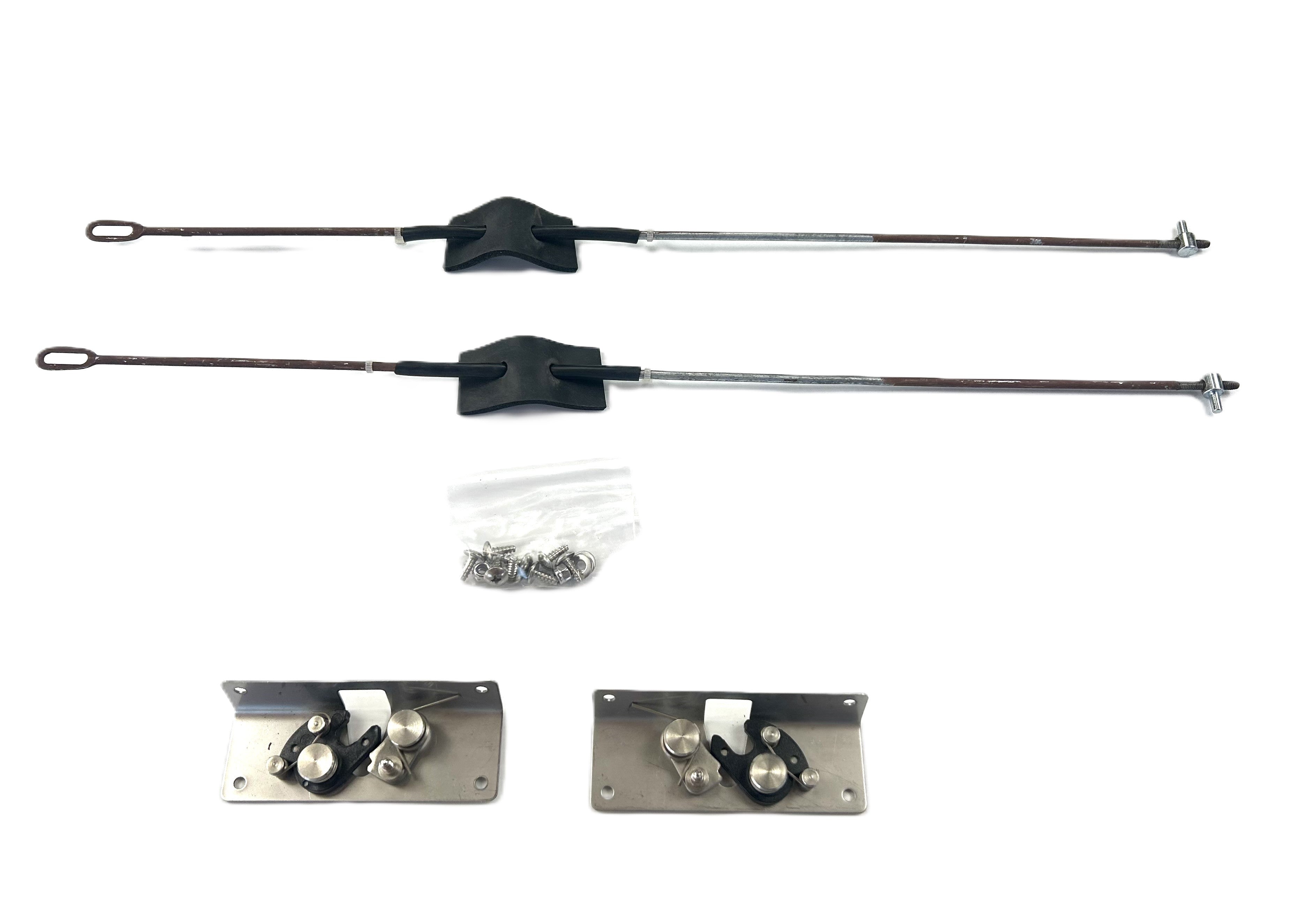 ALPHA CMX Canopy Side Door Wing Lock Hook Plate Catches + Rod Arms HardTop Truck