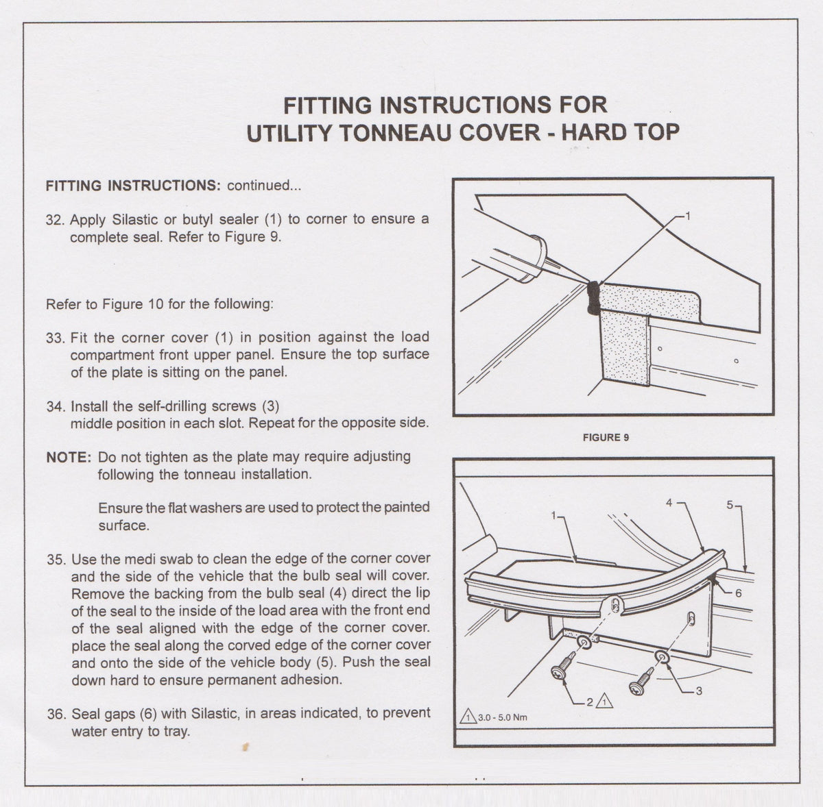VU VY VZ EGR Plastic Lids Commodore Ute Lid Front Metal Corner Infills Aftermarket RAW