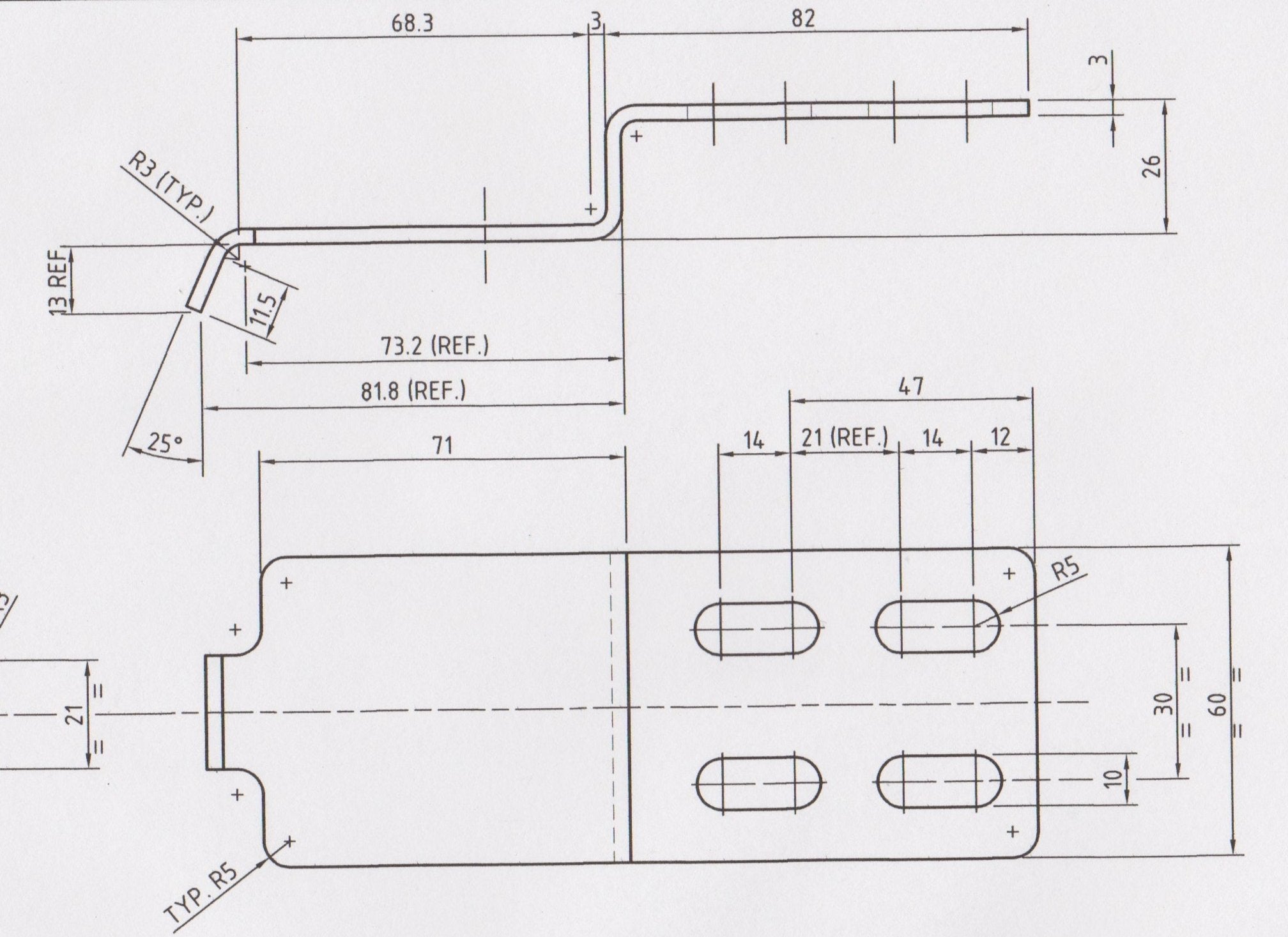FG Ford Falcon Ute Lid Long Male Hinge Tongues for Carpeted Fibreglass Lids SET-B Long Male Hinges & Support Brackets