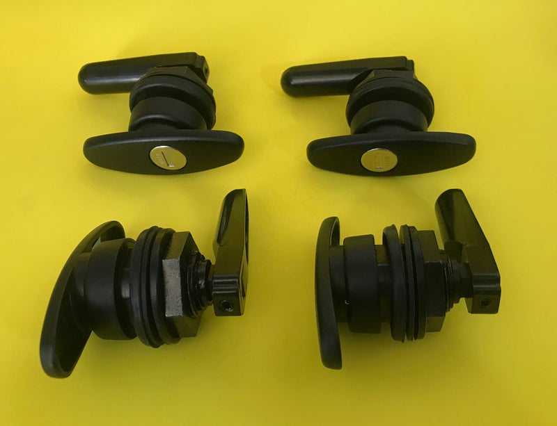 Canopy Rear Window T Handle & 4 Side Window Locks 30mm Hole Size All Same key