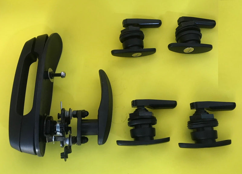 Canopy Rear Window T Handle & 4 Side Window Locks 30mm Hole Size All Same key