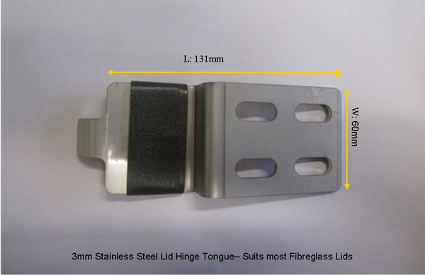 Commodore VU VY VZ VE VF Ute Lid Male Hinge Tongues for Carpeted Fibreglass Lids SET-A Male Hinges