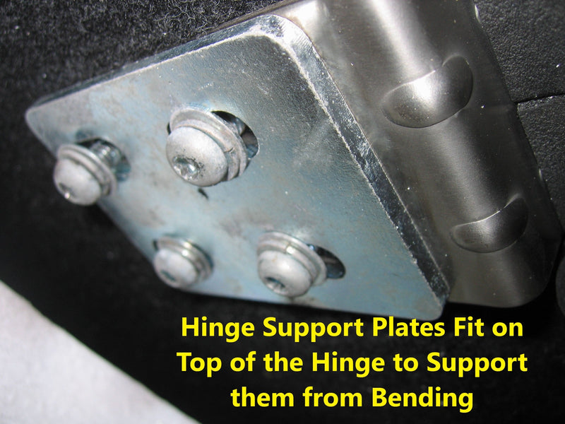 Standard Ute Lid Male Hinge Tongues for Carpeted Fibreglass Lids SET-B Male Hinges & Support Plates